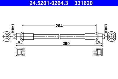 Тормозной шланг ATE 24.5201-0264.3 для SUBARU TREZIA