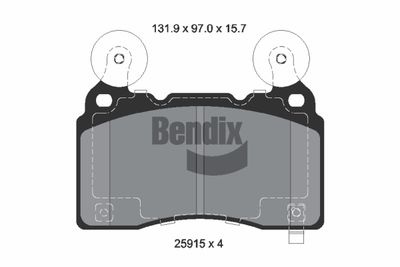 Комплект тормозных колодок, дисковый тормоз BENDIX Braking BPD2469 для CADILLAC CT6