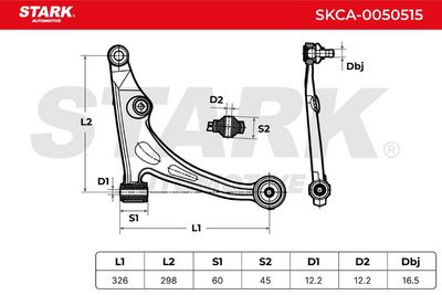 носач, окачване на колелата STARK SKCA-0050515