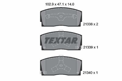 Комплект тормозных колодок, дисковый тормоз TEXTAR 2133801 для DAIHATSU APPLAUSE