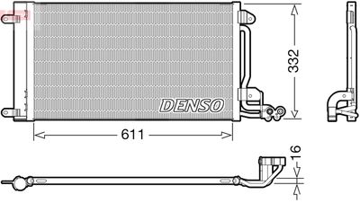 Конденсатор, кондиционер DENSO DCN02034 для SEAT TOLEDO