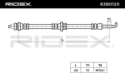 спирачен маркуч RIDEX 83B0120