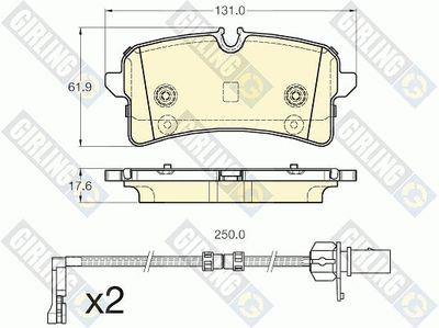 GIRLING 6119751 Тормозные колодки и сигнализаторы для AUDI A8 D4 (4H2, 4H8, 4HC, 4HL) S8 quattro