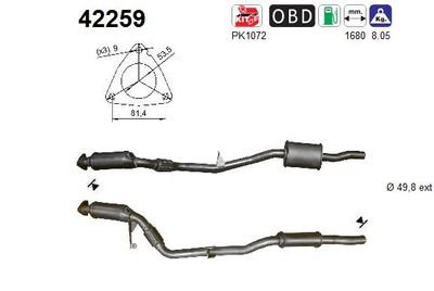 AS 42259 Катализатор  для AUDI A6 C6 Avant (4F5) 2.4
