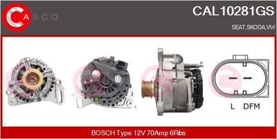 Генератор CASCO CAL10281GS для VW FOX