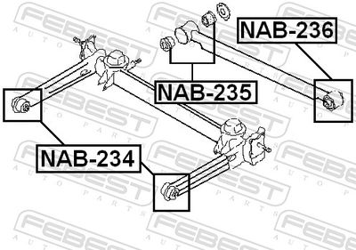 SUPORT TRAPEZ FEBEST NAB235 1