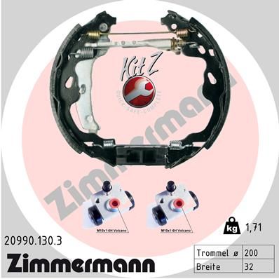 ZIMMERMANN 20990.130.3 Гальмівні колодки барабанні 