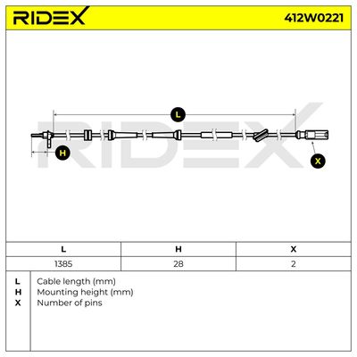 датчик, обороти на колелото RIDEX 412W0221