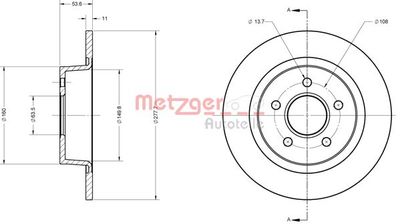METZGER 6110824 Тормозные диски для FORD TRANSIT CONNECT (P65_, P70_, P80_) 1.8 TDCi METZGER 6110824 Тормозные диски для FORD TRANSIT CONNECT (P65_, P70_, P80_) 1.8 TDCi