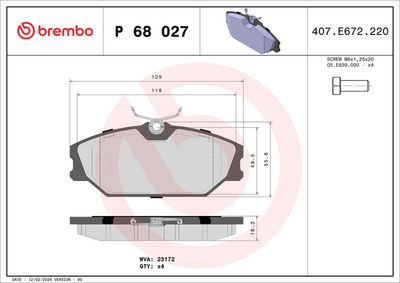 Brake Pad Set, disc brake P 68 027