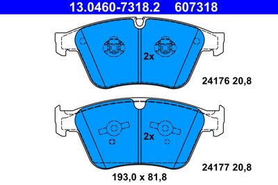 Комплект тормозных колодок, дисковый тормоз ATE 13.0460-7318.2 для MERCEDES-BENZ R-CLASS