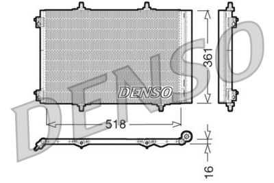 Конденсатор, кондиционер DENSO DCN07013 для CITROËN DS3