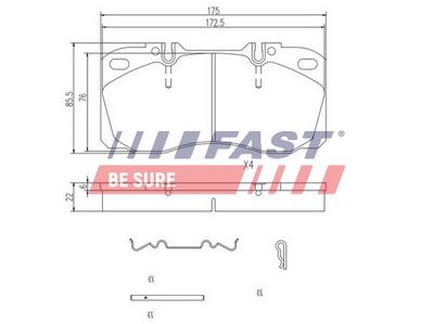Zestaw klocków hamulcowych, hamulce tarczowe FAST FT29093