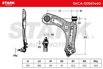 носач, окачване на колелата STARK SKCA-00561440