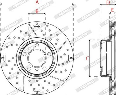 BREMSSCHEIBE FERODO DDF2614VC1 2