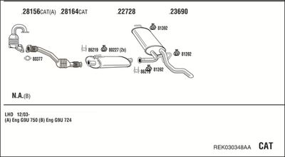 Układ wydechowy WALKER REK030348AA