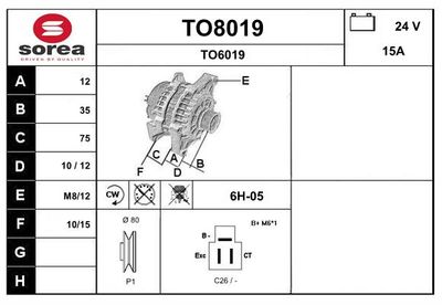 GENERATOR / ALTERNATOR SNRA TO8019