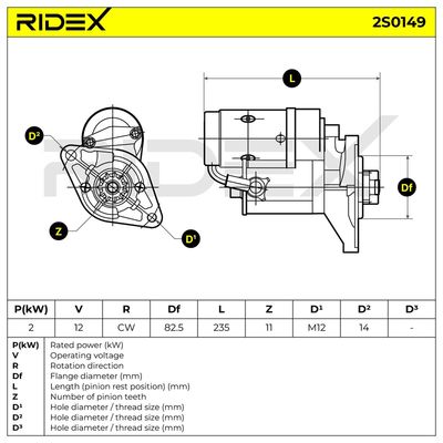 стартер RIDEX 2S0149