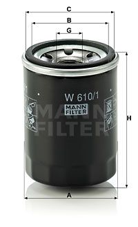Масляный фильтр MANN-FILTER W 610/1 для GEELY ATLAS
