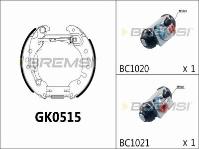 Комплект тормозных колодок BREMSI GK0515 для SMART FORFOUR