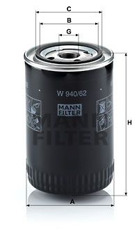 W 940/62 MANN-FILTER Масляный фильтр
