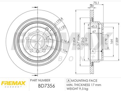 FREMAX BD-7356 Тормозные диски  для LAND ROVER RANGE ROVER III (L322) 4.4 4x4