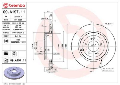 BREMSSCHEIBE BREMBO 09A19711 1