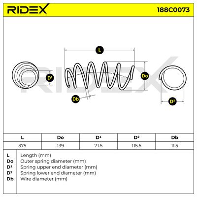 пружина за ходовата част RIDEX 188C0073