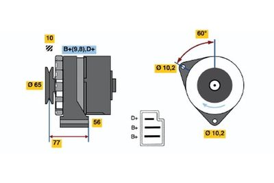 Генератор BOSCH 0 986 034 620 для SEAT MALAGA