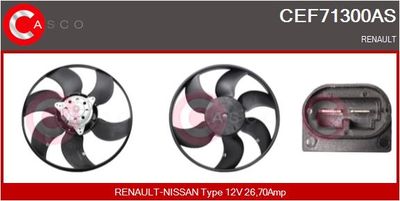 CASCO CEF71300AS Вентилятор системы охлаждения двигателя  для RENAULT KANGOO (Рено Kангоо)