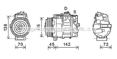 Компрессор, кондиционер PRASCO MSK635 для MERCEDES-BENZ R-CLASS