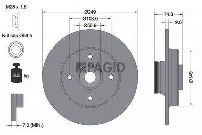 Tarcza hamulcowa PAGID 54941NC
