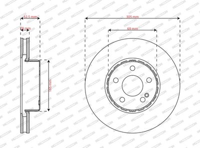 спирачен диск FERODO DDF2629VC