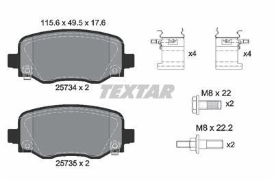 Комплект тормозных колодок, дисковый тормоз TEXTAR 2573401 для CHRYSLER 200