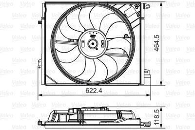 Вентилятор, охлаждение двигателя VALEO 696882 для RENAULT GRAND SCENIC