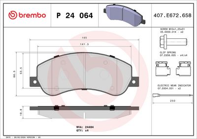 Brake Pad Set, disc brake P 24 064