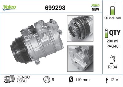 VALEO Compressor, airconditioning VALEO CORE-FLEX (699298)
