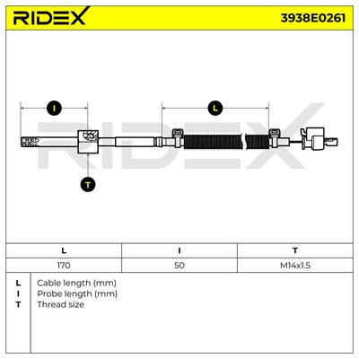 датчик, температура на изгорелите газове RIDEX 3938E0261