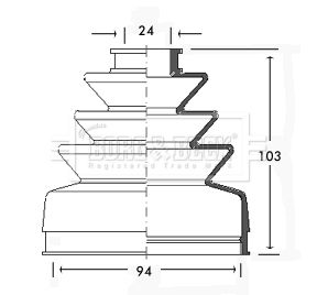 Bellow, drive shaft Borg & Beck BCB2429