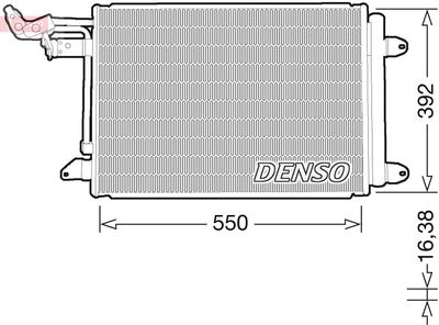 Конденсатор, кондиционер DENSO DCN32032 для VW SCIROCCO