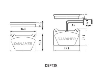 Комплект тормозных колодок, дисковый тормоз DANAHER DBP435 для RELIANT SCIMITAR