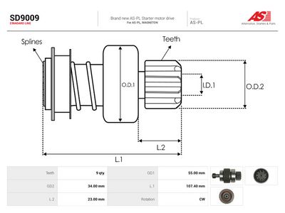 Friløpsgir, starter AUTOSTARTER SD9009