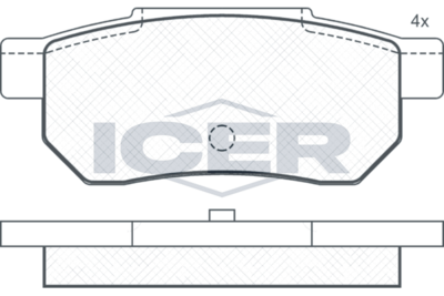 комплект спирачно феродо, дискови спирачки ICER