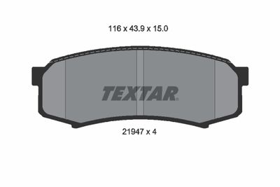 Комплект тормозных колодок, дисковый тормоз TEXTAR 2194701 для TOYOTA FJ CRUISER