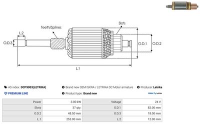 ARMATURA DEMAROR AS-PL DCP9003LETRIKA 1