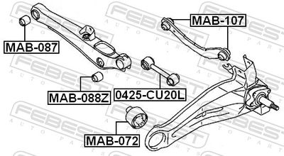 Mounting, control/trailing arm MAB-107