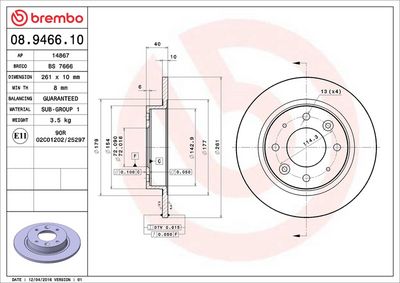 BREMSSCHEIBE BREMBO 08946610 1