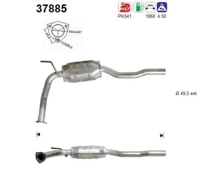 AS 37885 Катализатор для VW TRANSPORTER IV Автобус (70B, 70C, 7DB, 7DK, 70J, 70K, 7DC, 7
