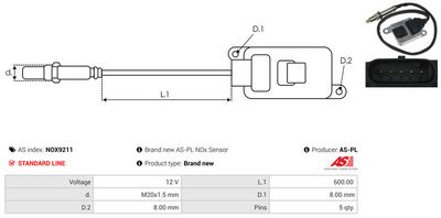 SENZOR NOX INJECTIE ADITIV AS-PL NOX9211 2