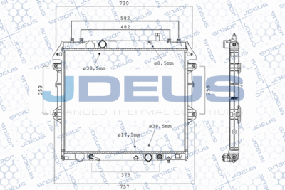 Радиатор, охлаждение двигателя JDEUS 028M85 для TOYOTA HILUX